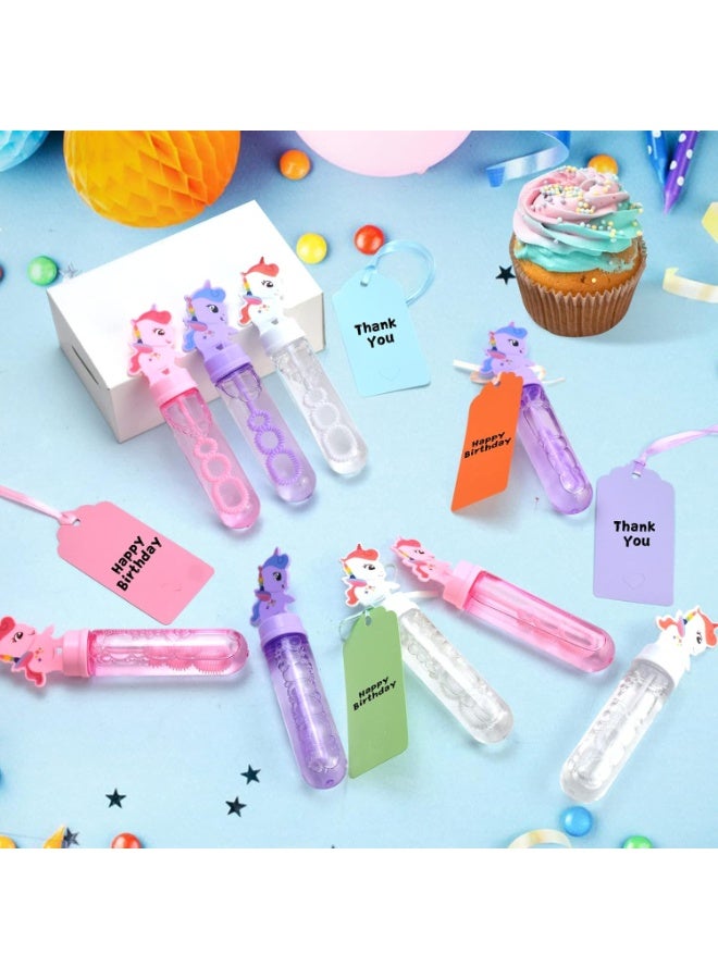 MAGIC VAULT Unicorn Bubble Wands 24 Pack, Pre-Filled Mini Bubble Sticks for Kids, Party Favors & Goodie Bag Fillers, Classroom Rewards, No-Mess Bubble Solution, Ages 3+, 3 Colors - Image 4